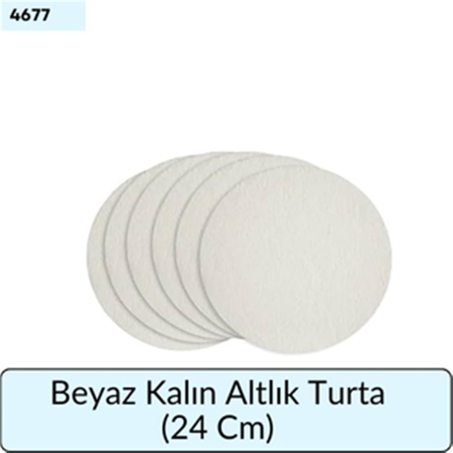 Beyaz Kalın Altlık Turta   (24 Cm)