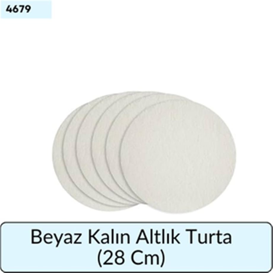 Beyaz Kalın Altlık Turta   (28 Cm)