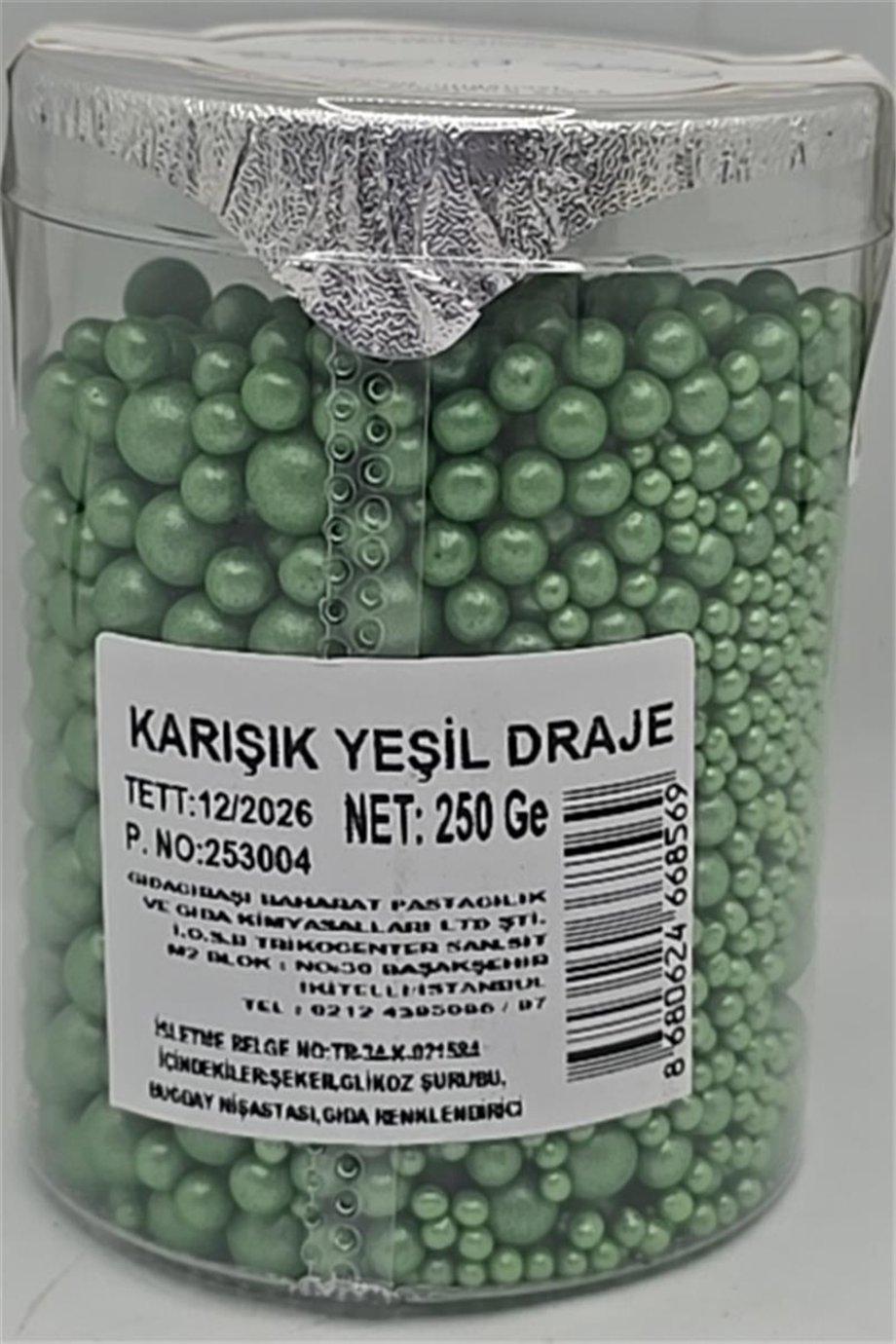 Cakepops Boncuk Karışık Yeşil  2-4-8 Mm  (250 Gr)