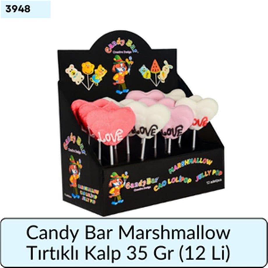 Candy Bar Marshmallow Tırtıklı Kalp 35 Gr  (12 Li)