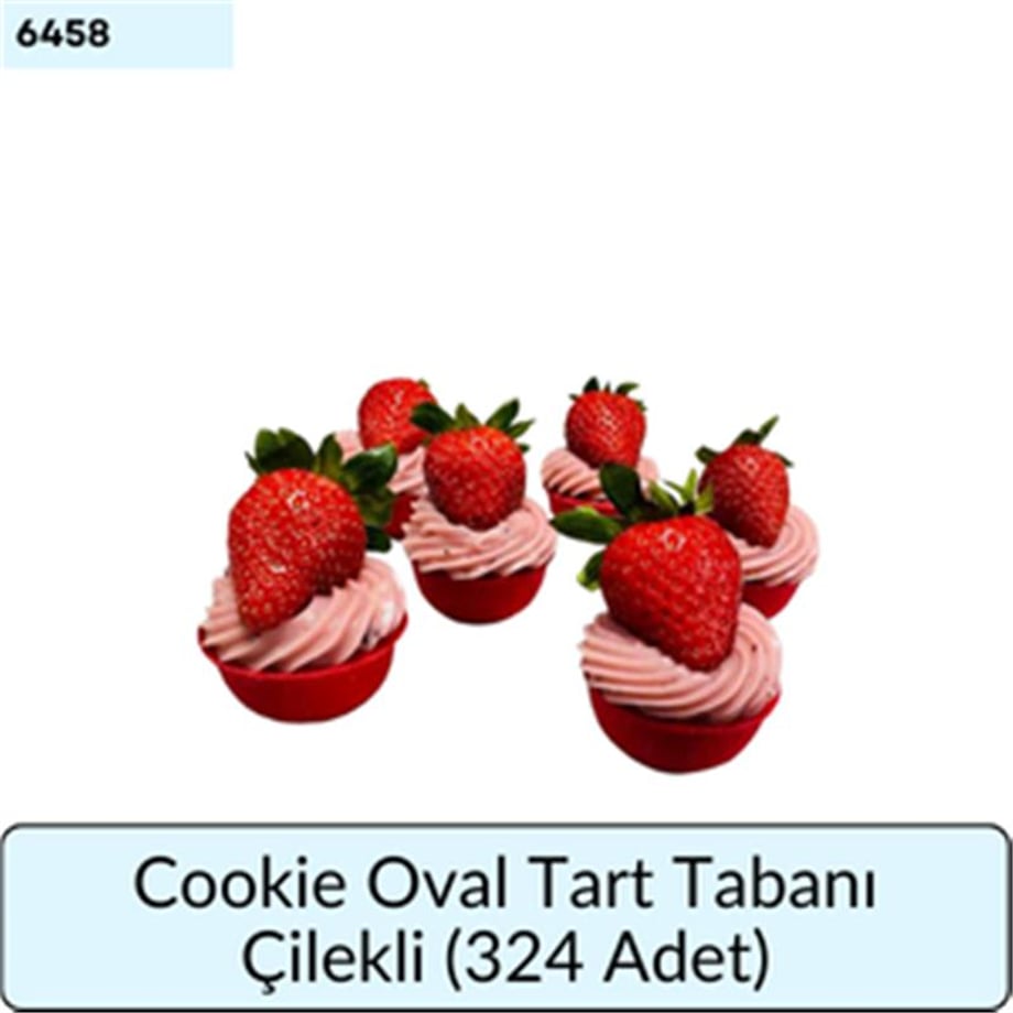 Cookie Oval Tart Tabanı Çilekli   (324 Adet)
