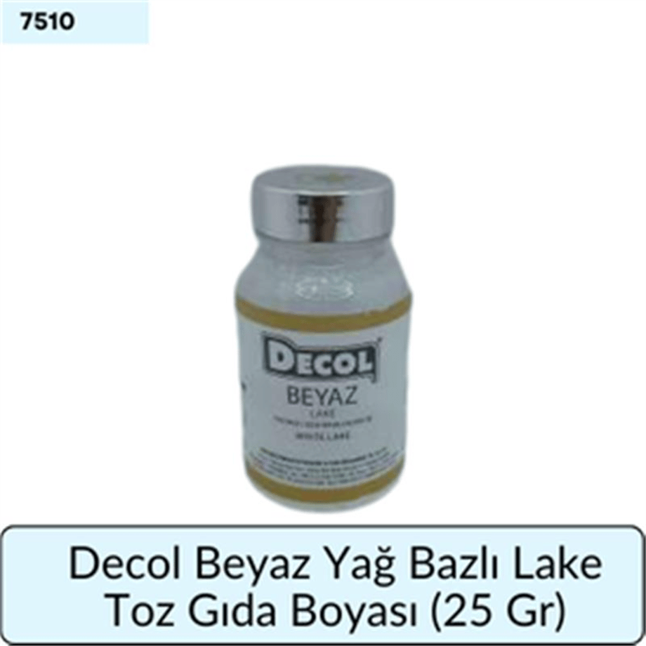 Decol Beyaz Yağ Bazlı Lake Toz Gıda Boyası (50 GR)