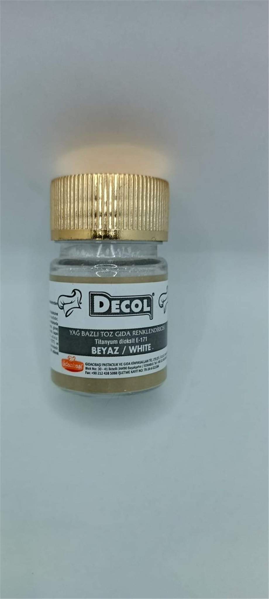 Decol Beyaz Yağ Bazlı Lake Toz Gıda Boya   (7 GR)