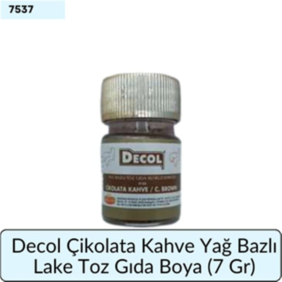 Decol Çik Kahve Yağ Bazlı Lake Toz Gıda Bo  (7 GR)
