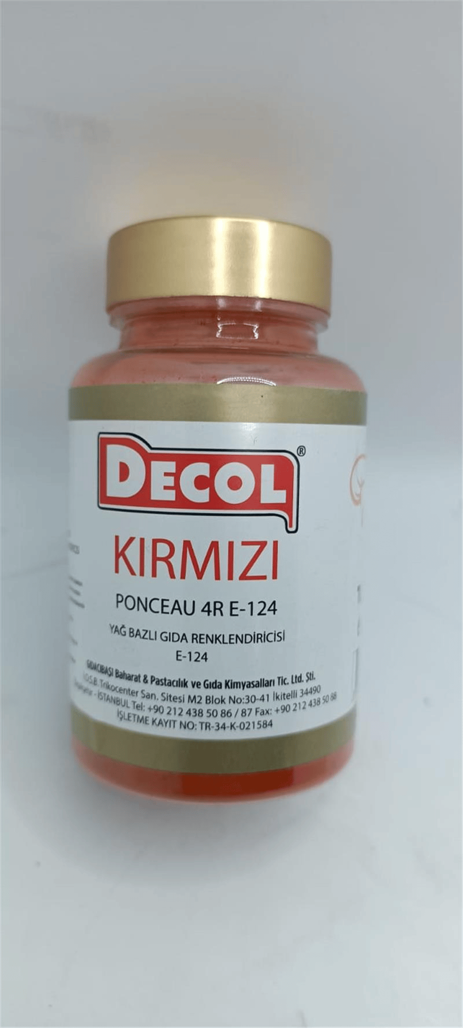 Decol Kırmızı Yağ Bazlı Lake Toz Gıda Boya (25 GR)