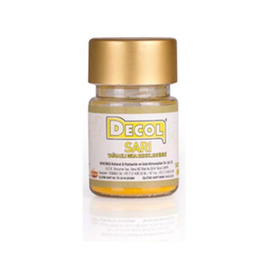 Decol Sarı Yağ Bazlı Lake Toz Gıda Boyası   (7 GR)