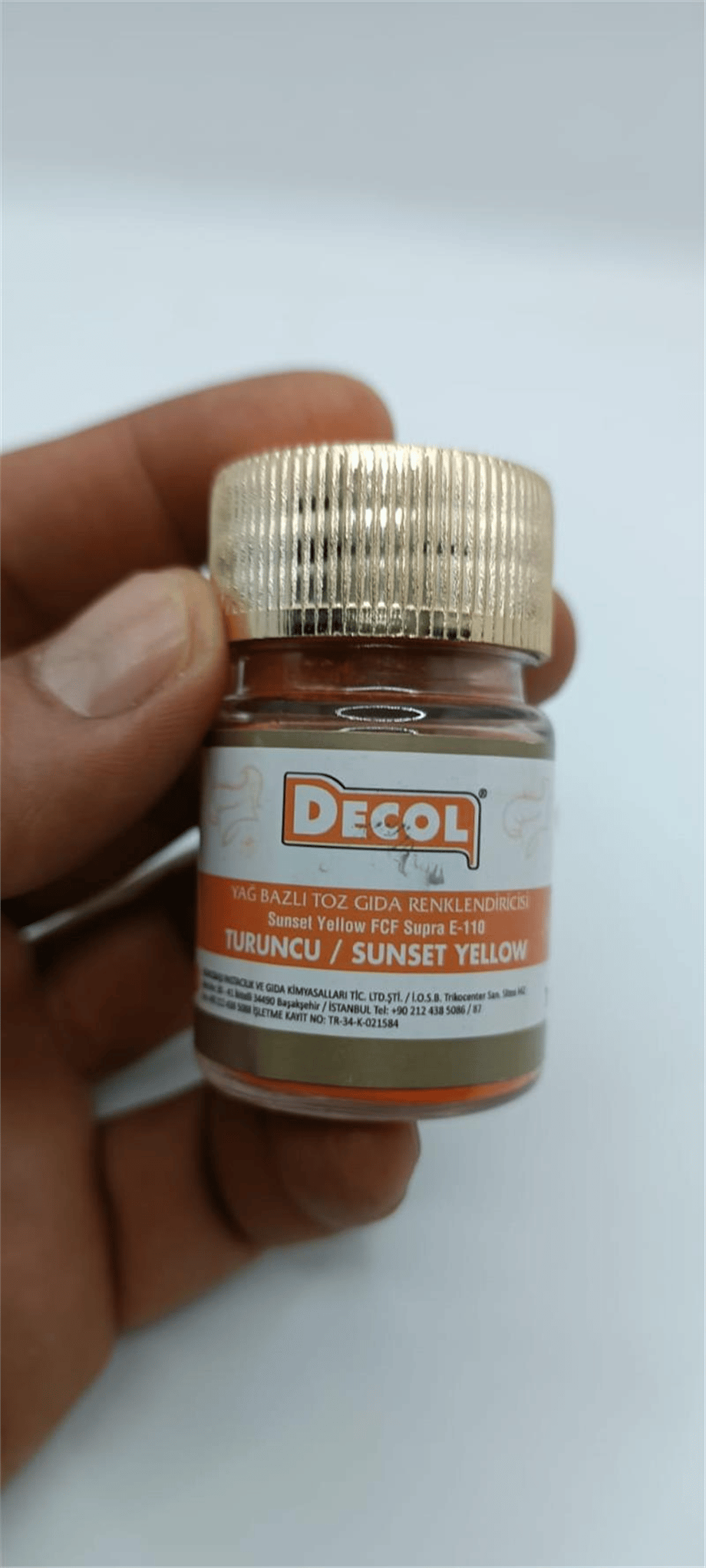 Decol Turuncu Yağ Bazlı Lake Toz Gıda Boya  (7 GR)