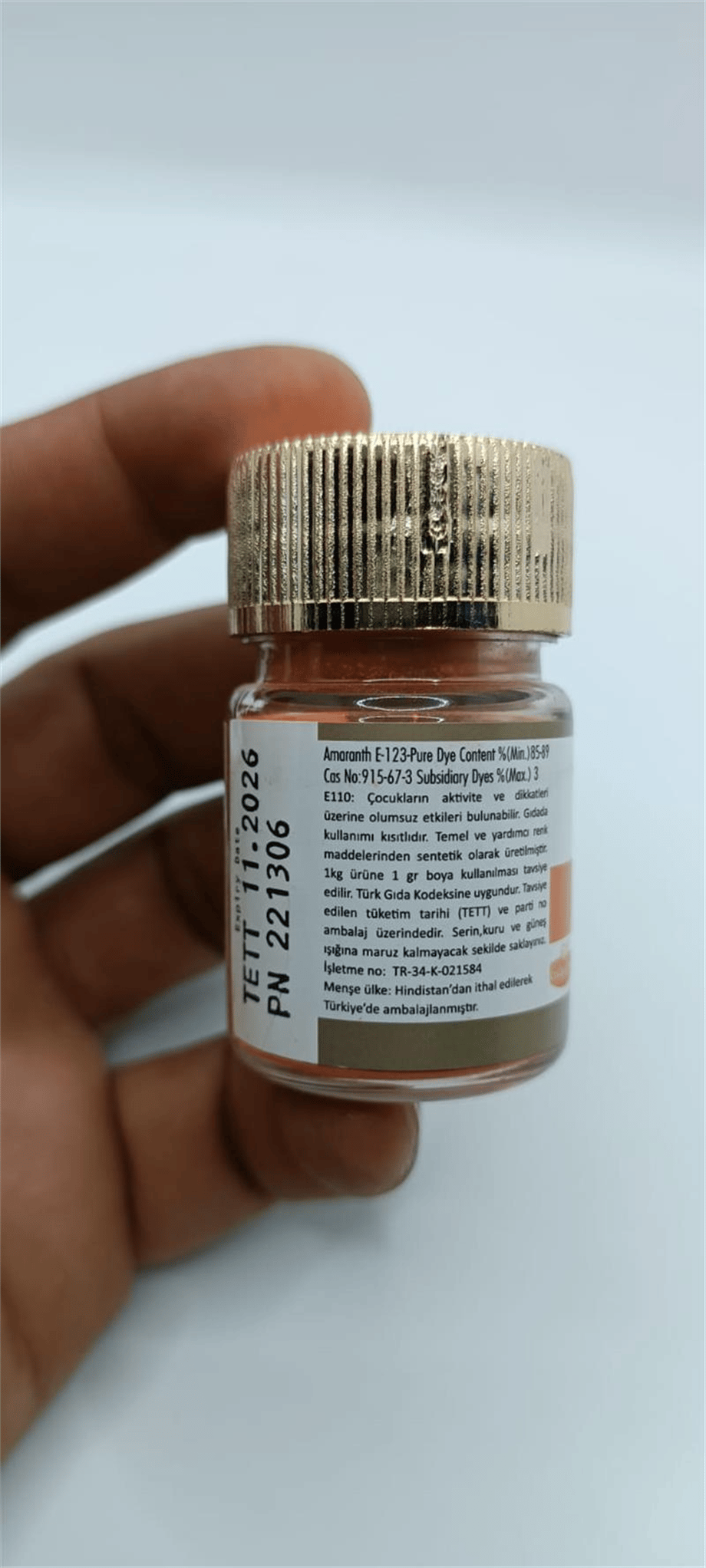 Decol Turuncu Yağ Bazlı Lake Toz Gıda Boya  (7 GR)