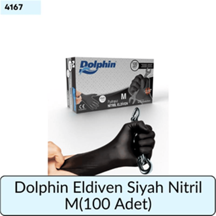 Dolphin Eldiven Siyah Nitril M   (100 Ad)