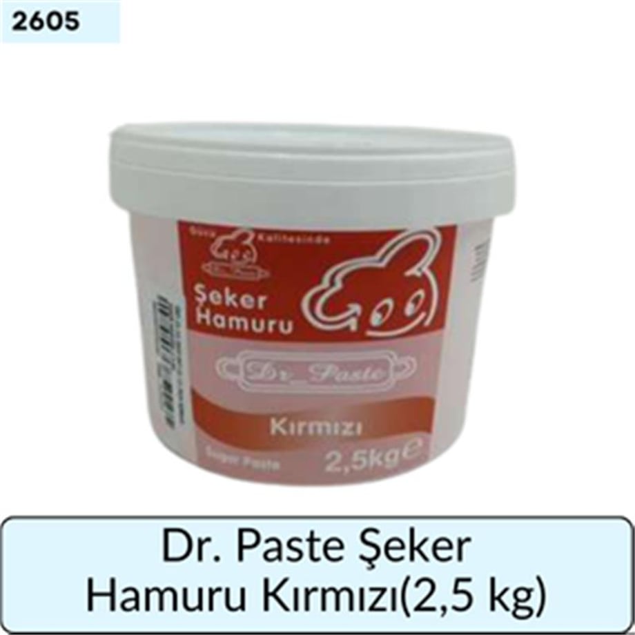 Dr. Paste Şeker Hamuru Kırmızı   (2,5 Kg)