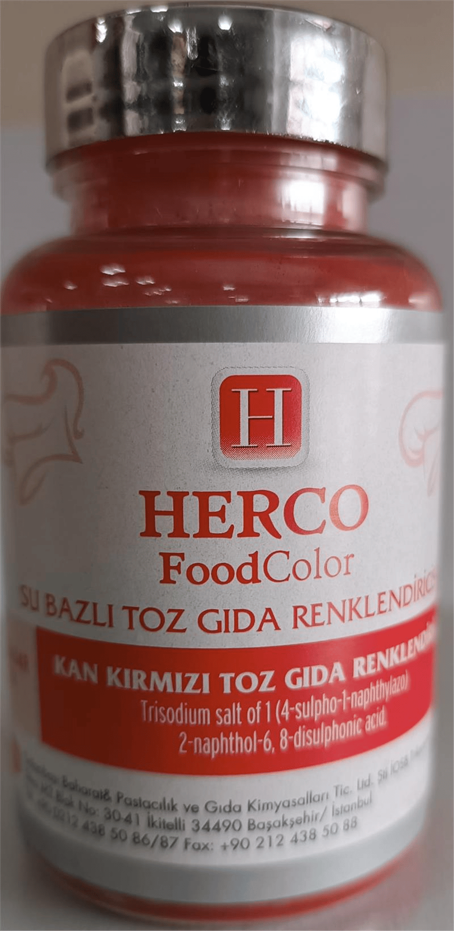 Herco Kırmızı Su Bazlı Toz Gıda Boyası   (75 GR)
