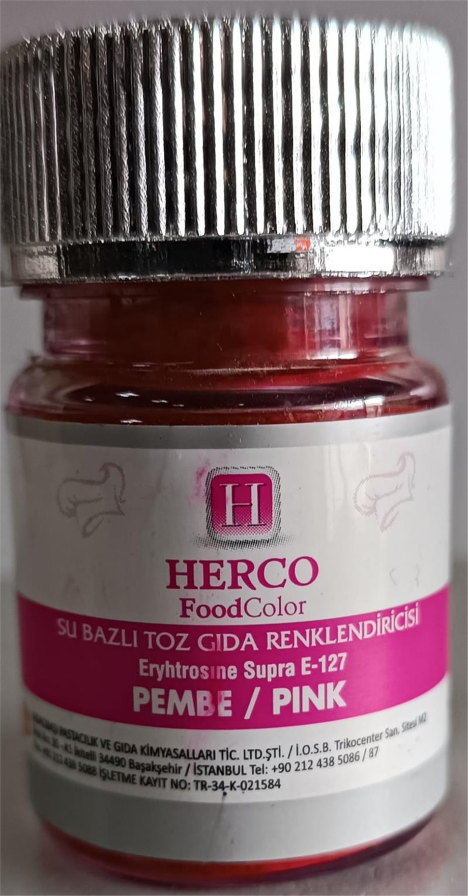 Herco Pembe Su Bazlı Toz Gıda Boyası   (10 GR)