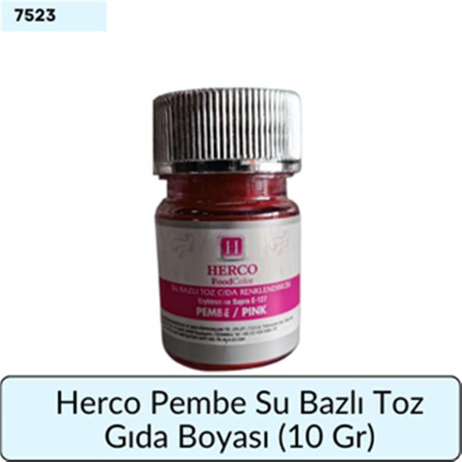 Herco Pembe Su Bazlı Toz Gıda Boyası   (10 GR)