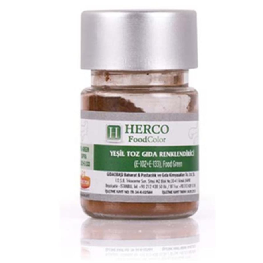 Herco Yeşil Su Bazlı Toz Gıda Boyası   (10 GR)