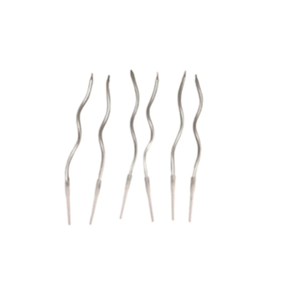 İthal Spiral (Burgulu) Mum Gümüş 6 Lı   (15 Cm)