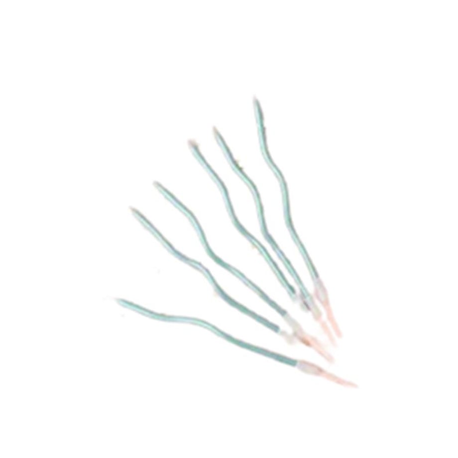 İthal Spiral (Burgulu) Mum Mavi 6 Lı   (15 Cm)