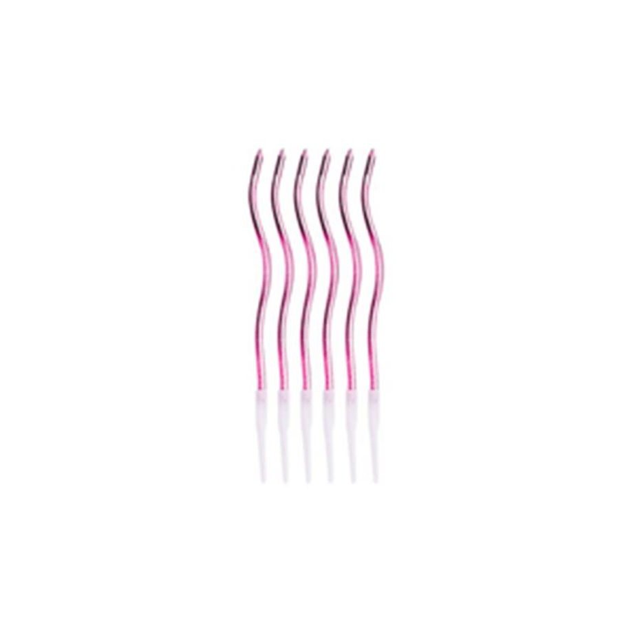 İthal Spiral (Burgulu) Mum Mor 6 Lı  (15 Cm)