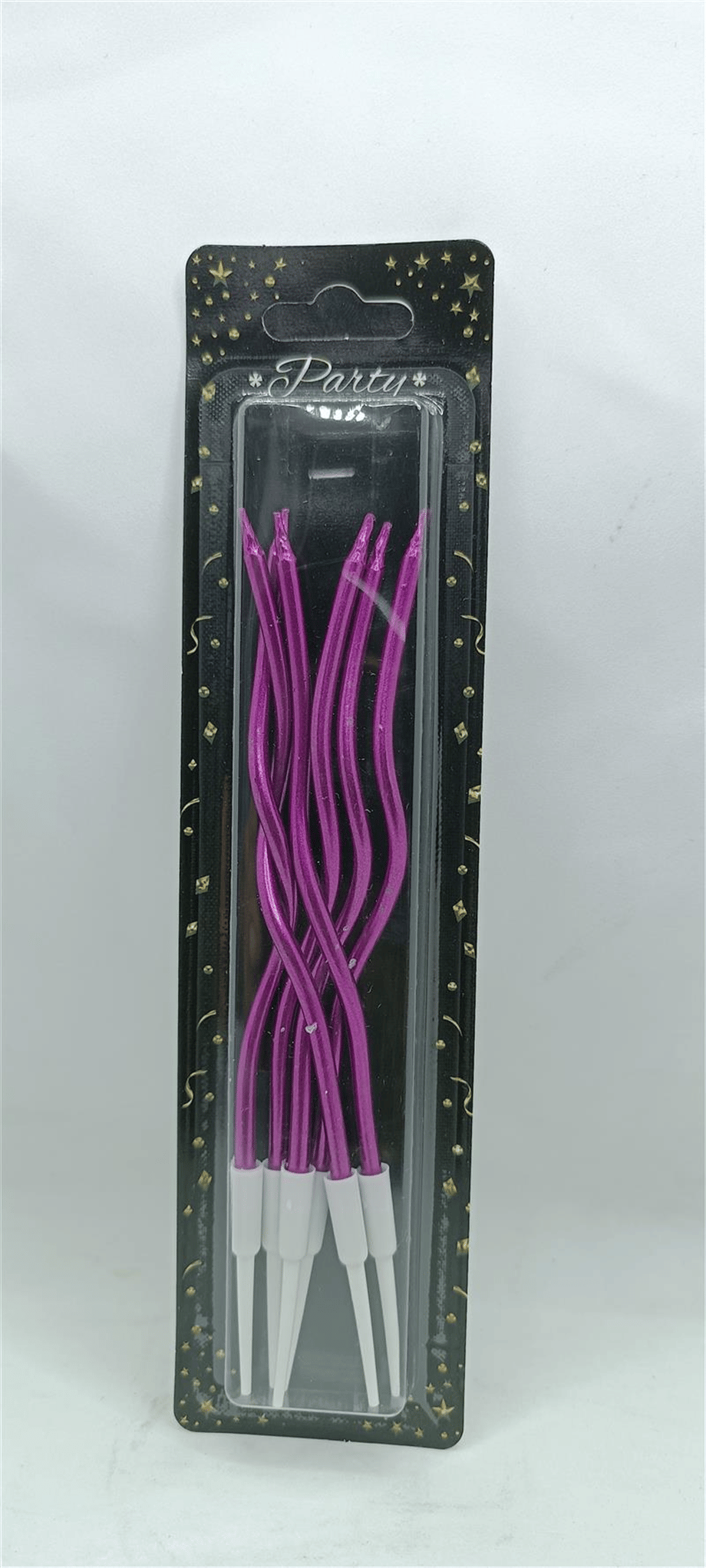 İthal Spiral (Burgulu) Mum Mor 6 Lı  (15 Cm)