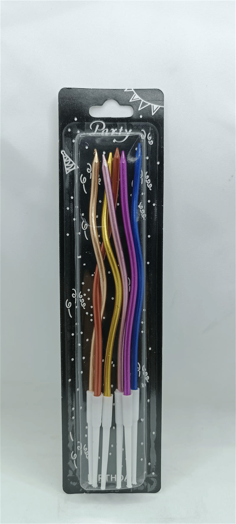 İthal Spiral (Burgulu) Mum Renkli  6 Lı   (15 Cm)