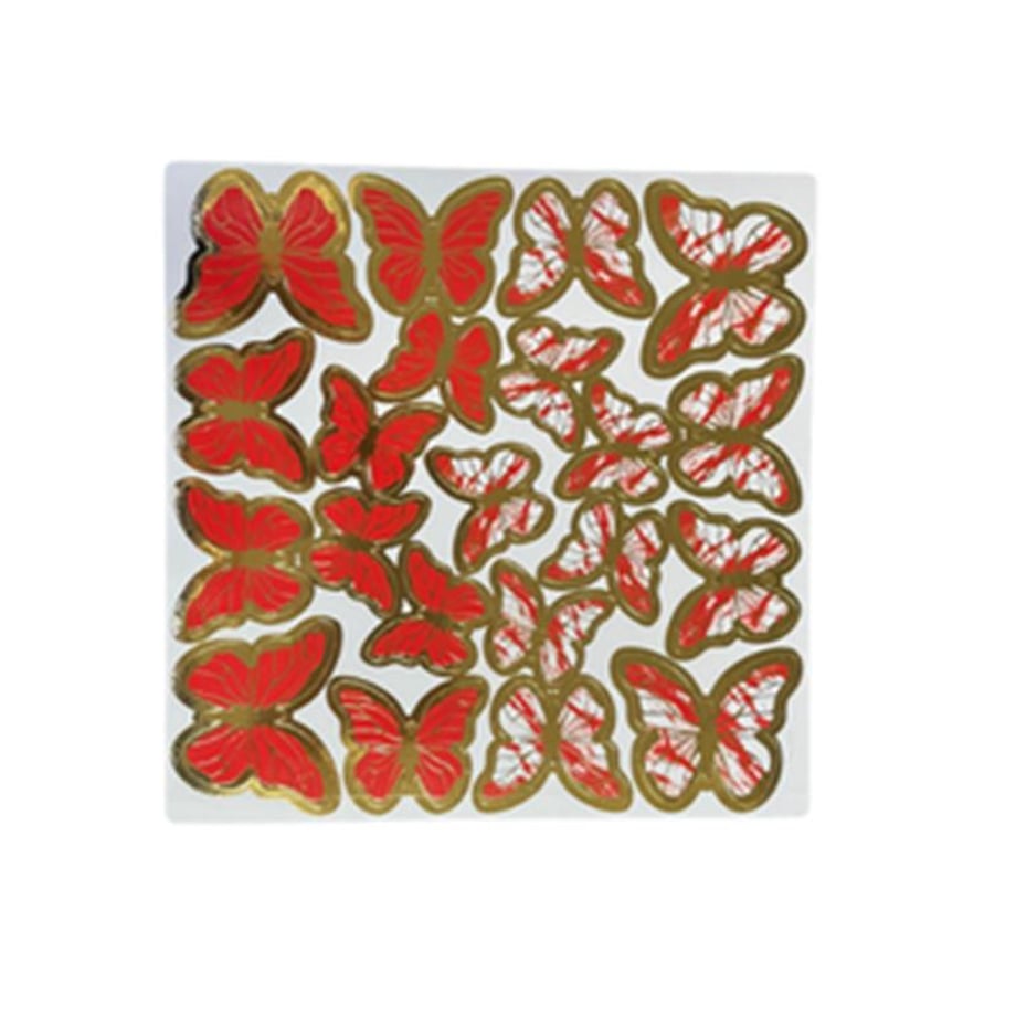 Kelebek Pasta Süsü Kırmızı   (126 Lı)