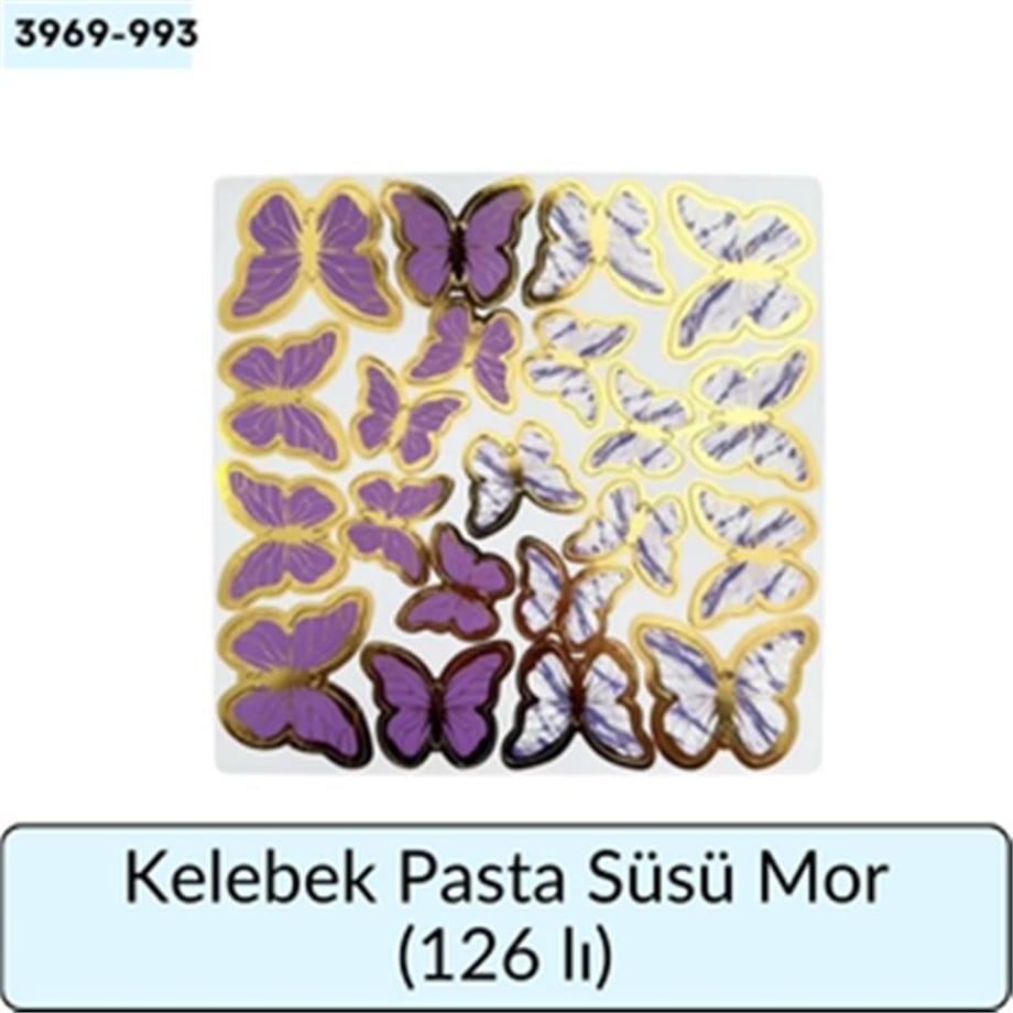 Kelebek Pasta Süsü Mor   (126 Lı)
