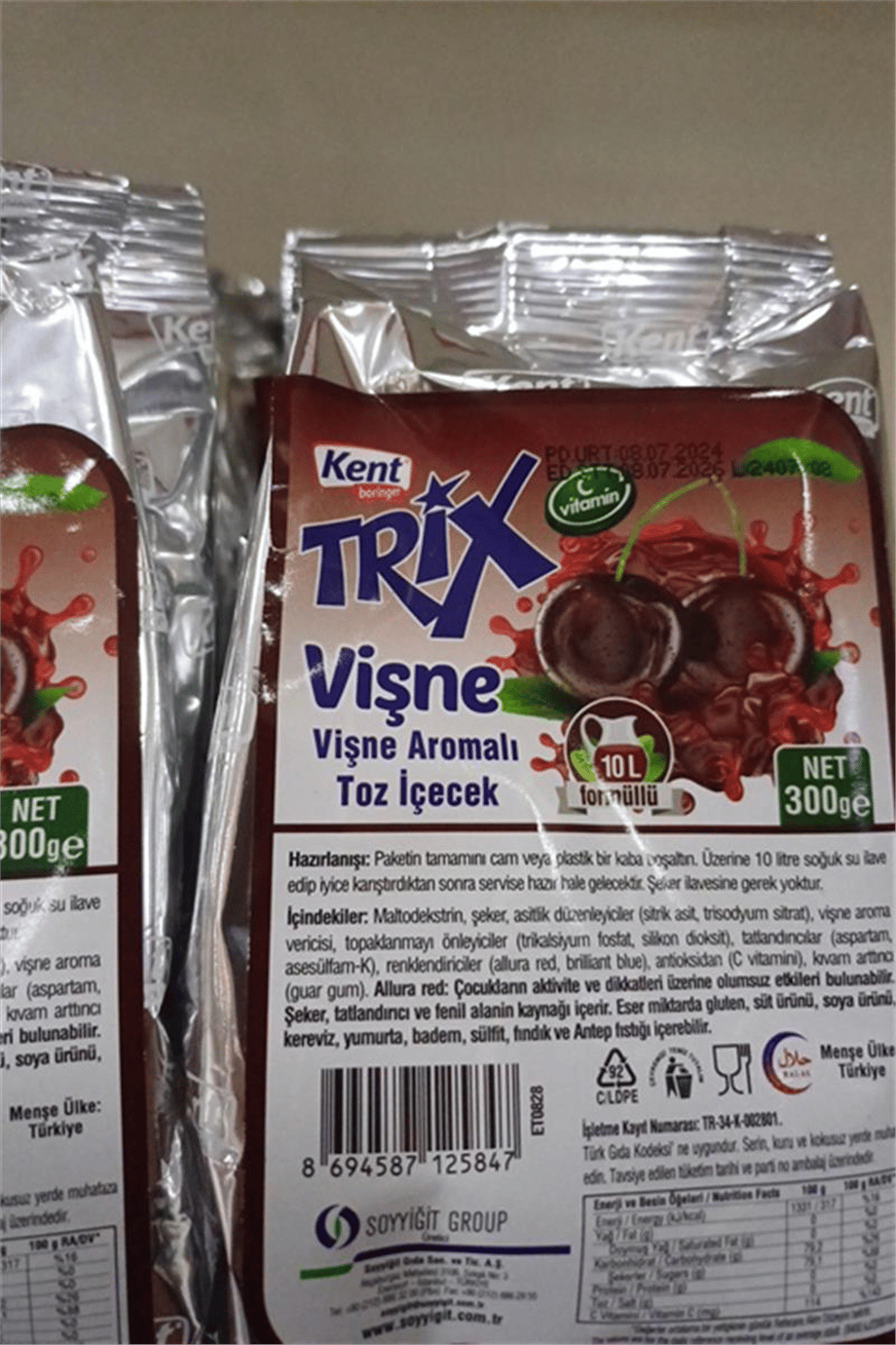 Kent Trix Vişne Aromalı Toz İçecek   (300 Gr)