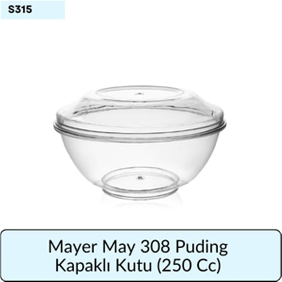 Mayer May 308 Puding Kapaklı Kutu   (250 Cc)