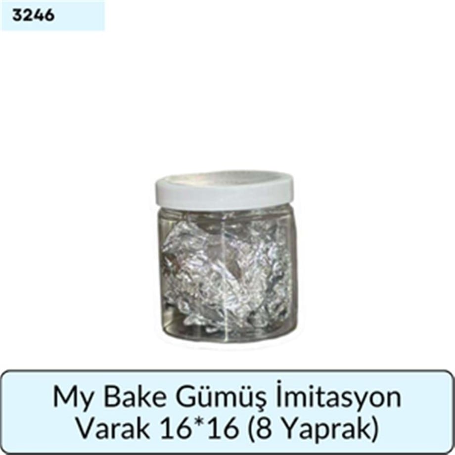 My Bake Gümüş İmitasyon Varak 16*16   (8 Yaprak)