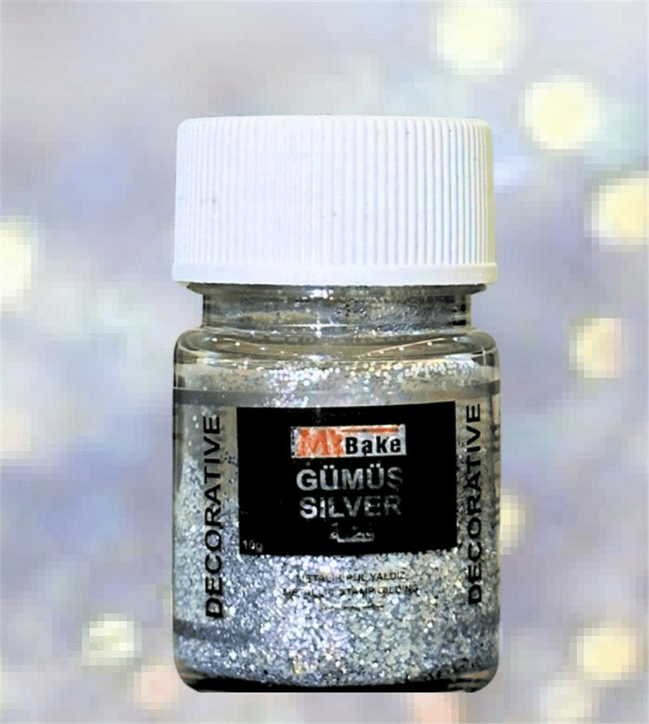 My Bake Metalik Pul Yaldız Gümüş Gıdadışı  (10 Gr)