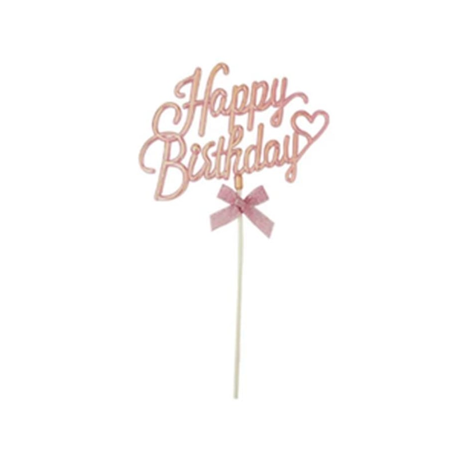 Orca Pasta Üstü Süs Happy Birthday Simli Pembe