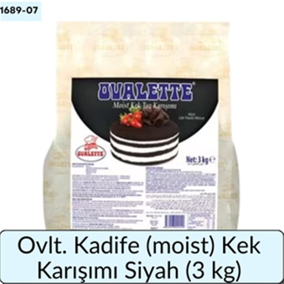 Ovlt. Kadife (Moist) Kek Toz Karışımı Siyah (3 Kg)