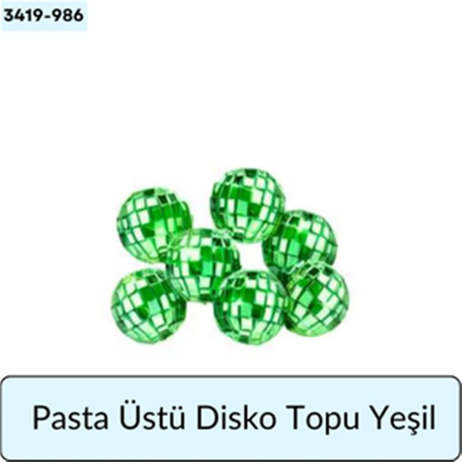 Pasta Üstü Disko Topu Yeşil