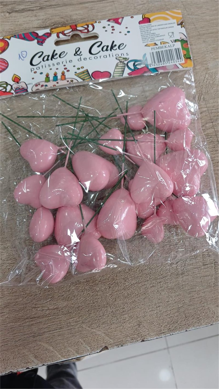 Pasta Üstü Kalp Süs Açık Pembe