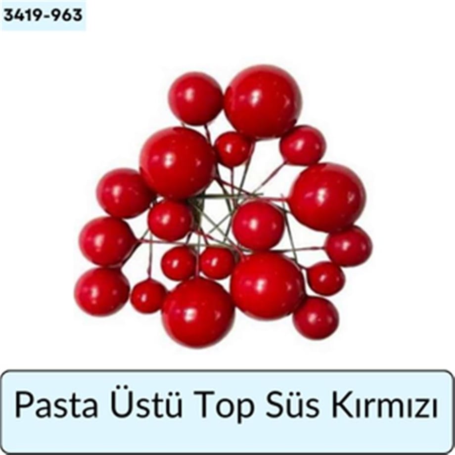 Pasta Üstü Top Süs Kırmızı