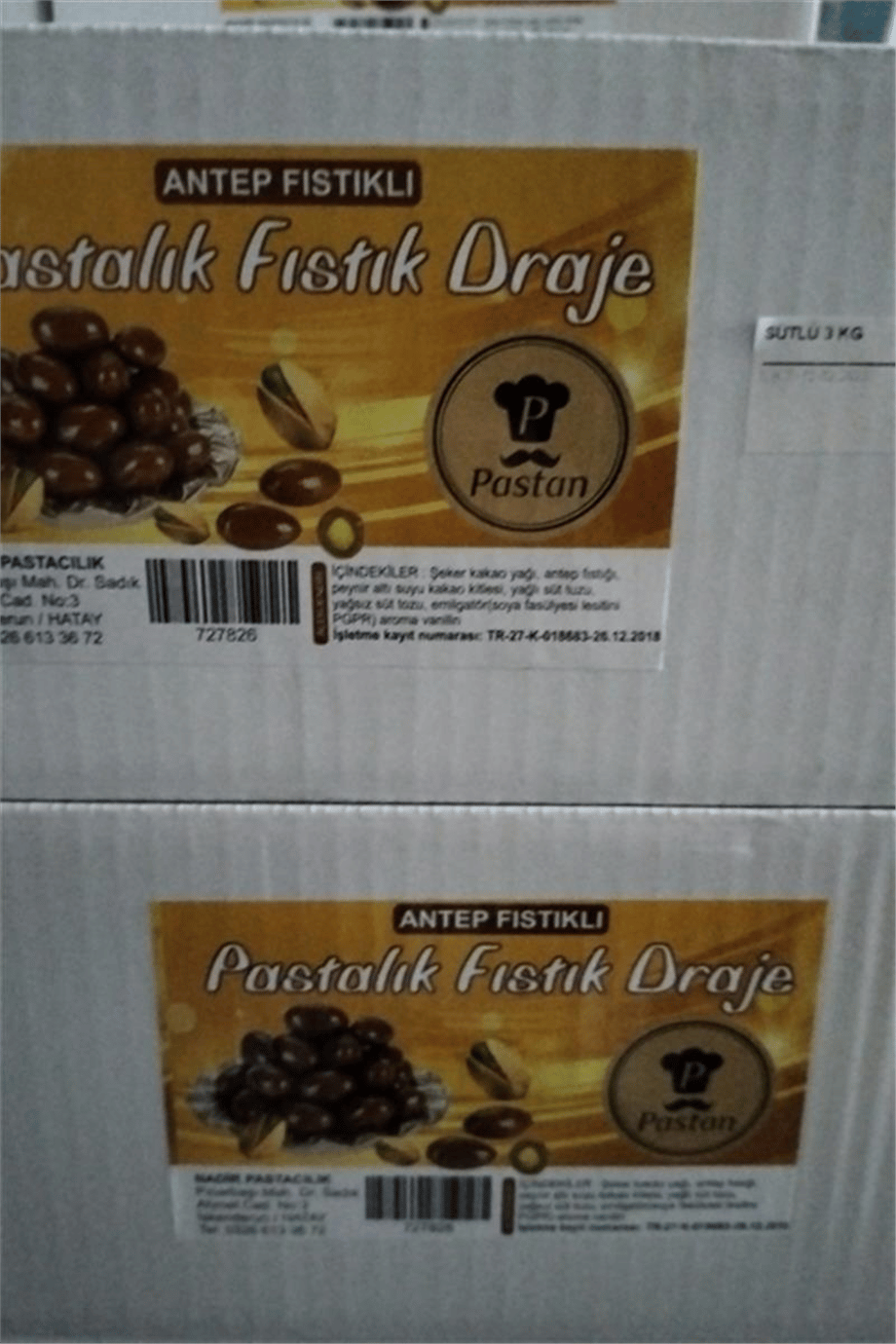 Pastan Fıstık Draje Sütlü     (3 kg)