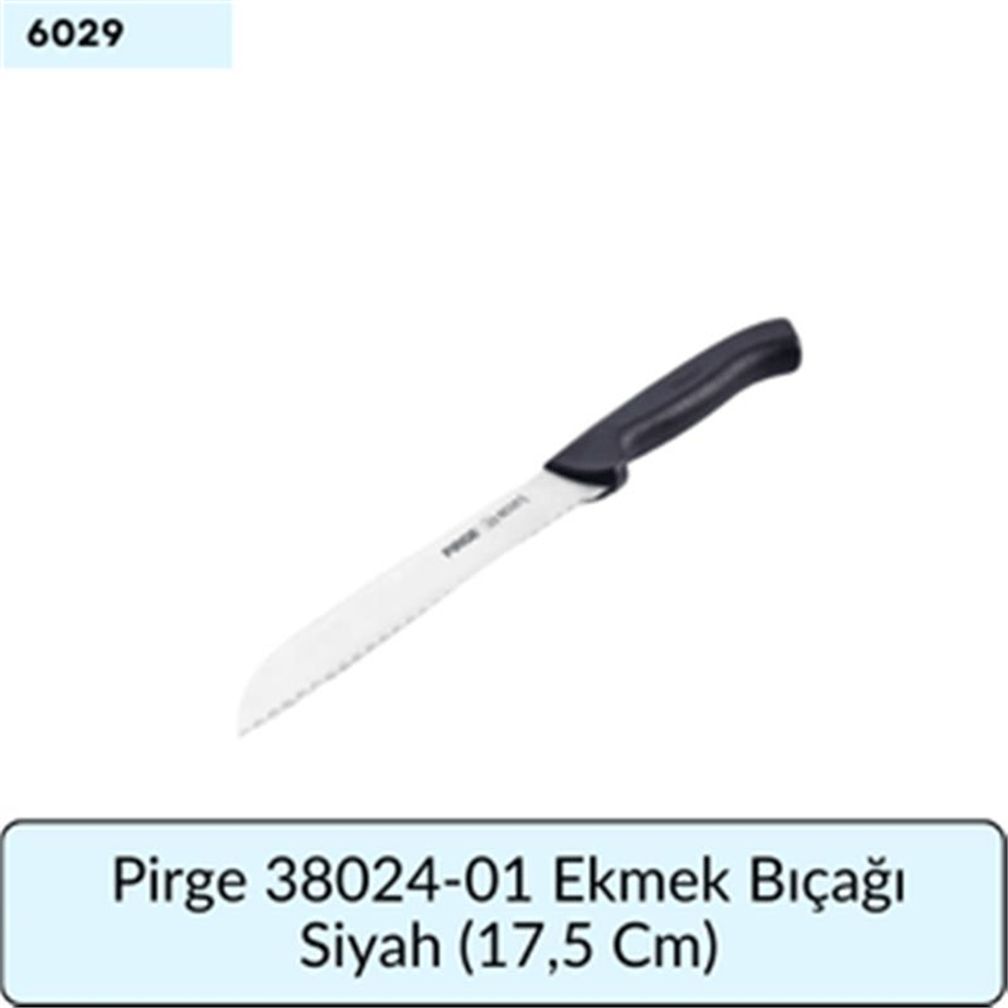 Pirge 38024-01 Ekmek Bıçağı Siyah   (17,5 Cm)