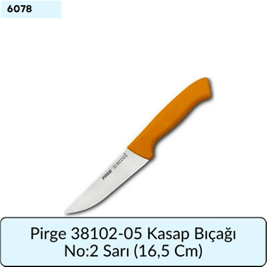 Pirge 38102-05 Kasap Bıçağı No:2 Sarı   (16,5 Cm)