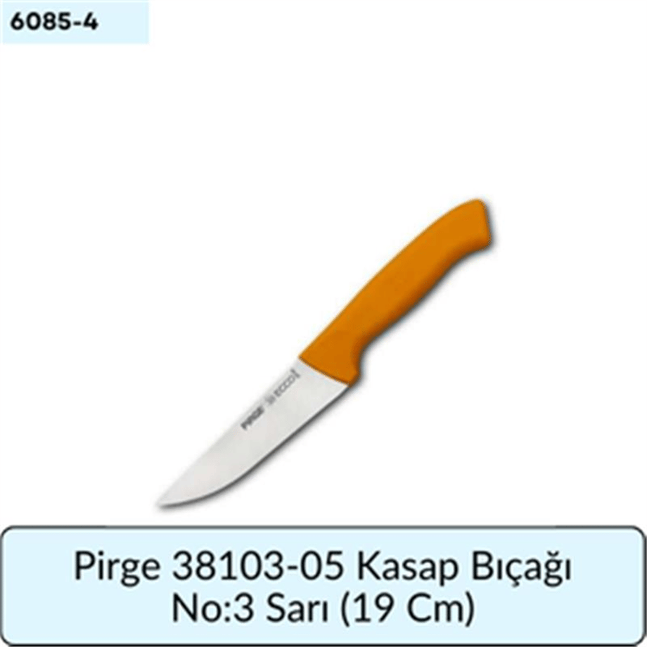 Pirge 38103-05 Kasap Bıçağı No:3 Sarı   (19 Cm)