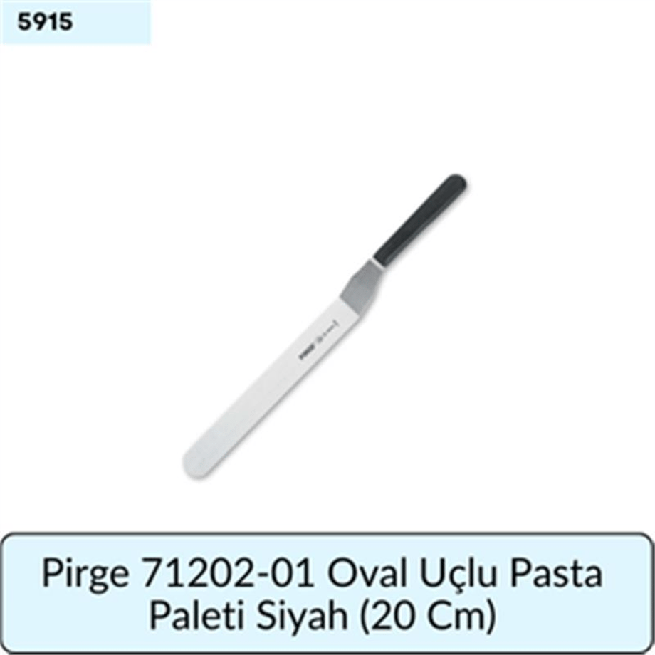 Pirge 71210-01 Oval Uç Pasta Paleti Siyah  (20 Cm)