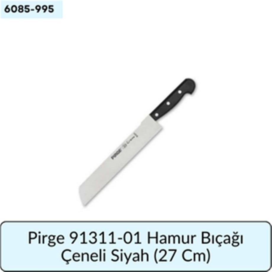 Pirge 91311-01 Hamur Bıçağı Çeneli Siyah   (27 Cm)