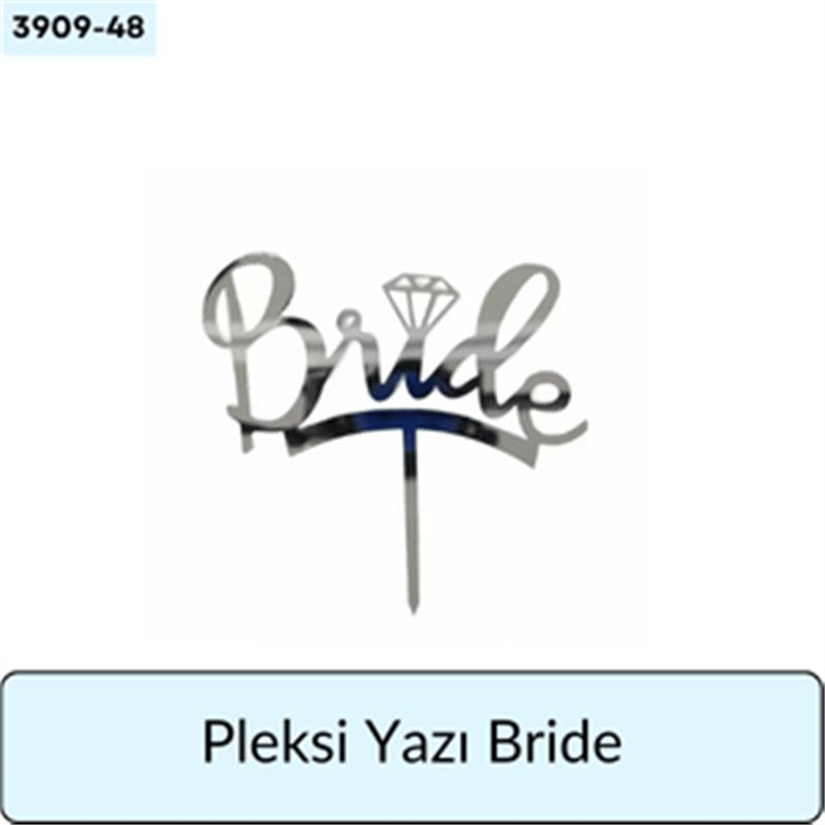 PLEKSİ Yazı Bride Gümüş