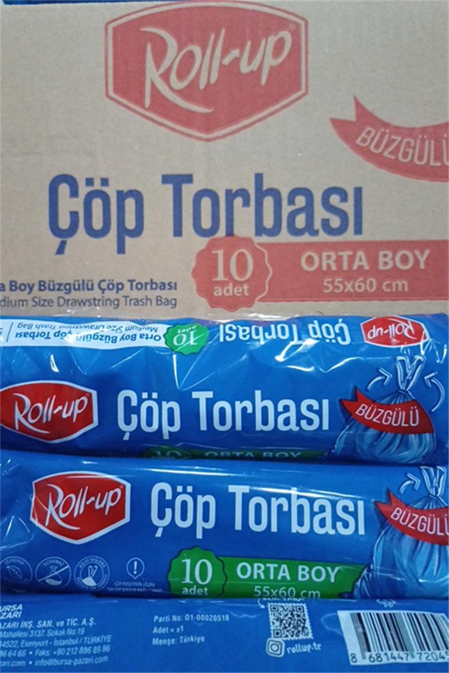 Roll Up Büzgülü Çöp Torbası Orta Boy   (10 Adet)