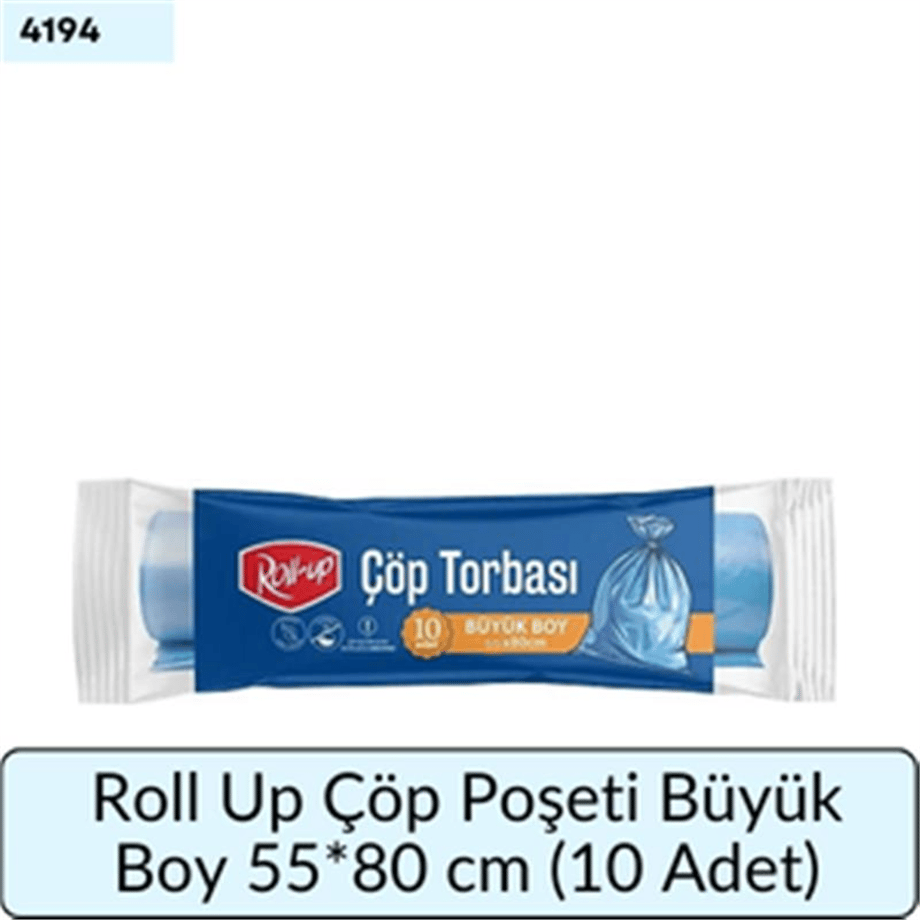 Roll Up Çöp Torbası Büyük Boy 65*80 Cm   (10 Adet)