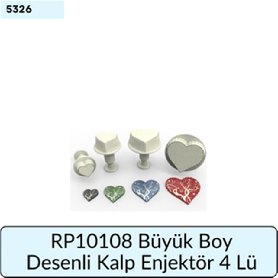 RP10108 Büyük Boy Desenli Kalp Enjektör 4 Lü