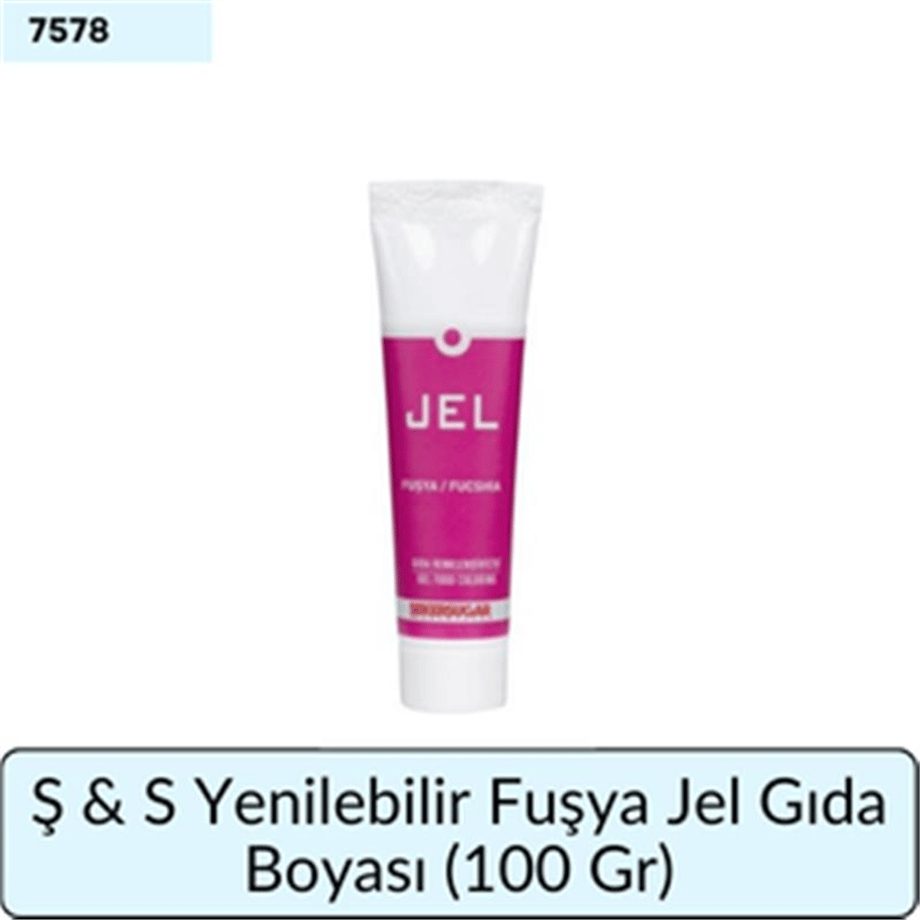 Ş & S Yenilebilir Fuşya Jel Gıda Boyası   (100 Gr)