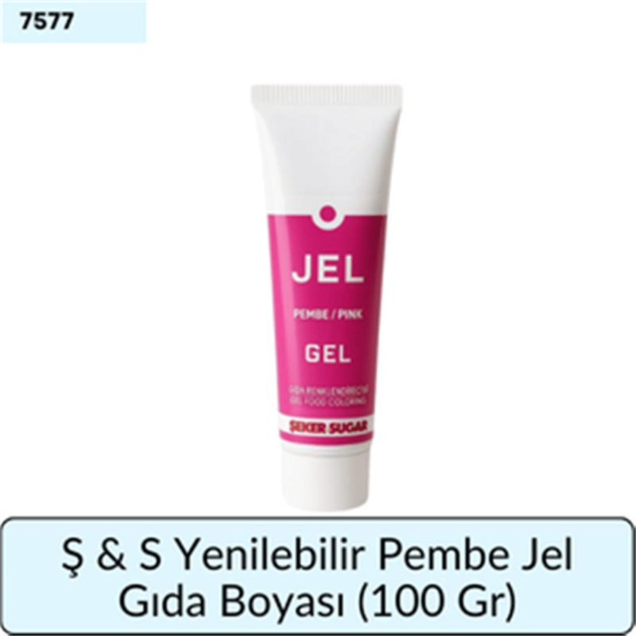 Ş & S Yenilebilir Pembe Jel Gıda Boyası   (100 Gr)