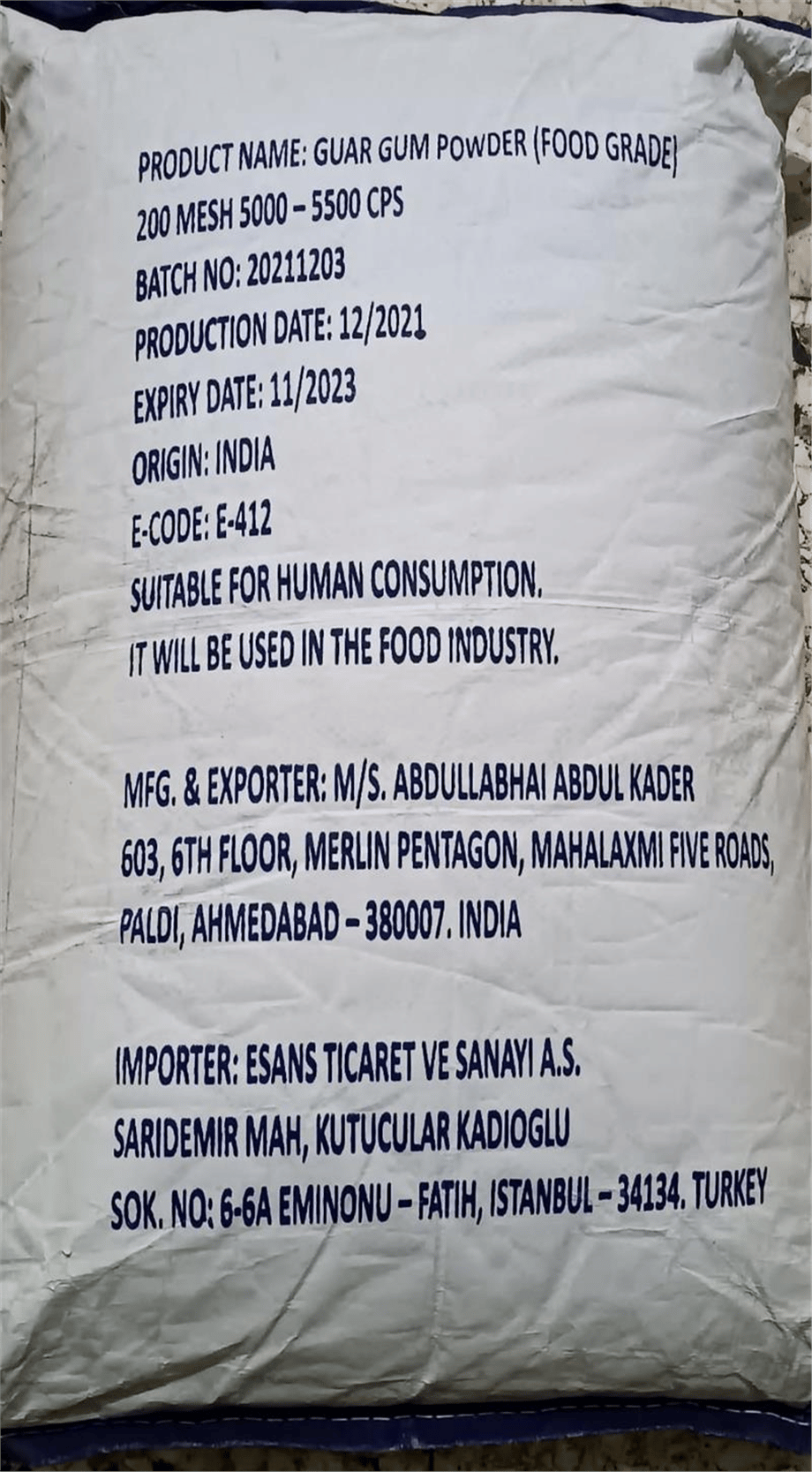 Sahlep Guar Gam     (25 Kg)