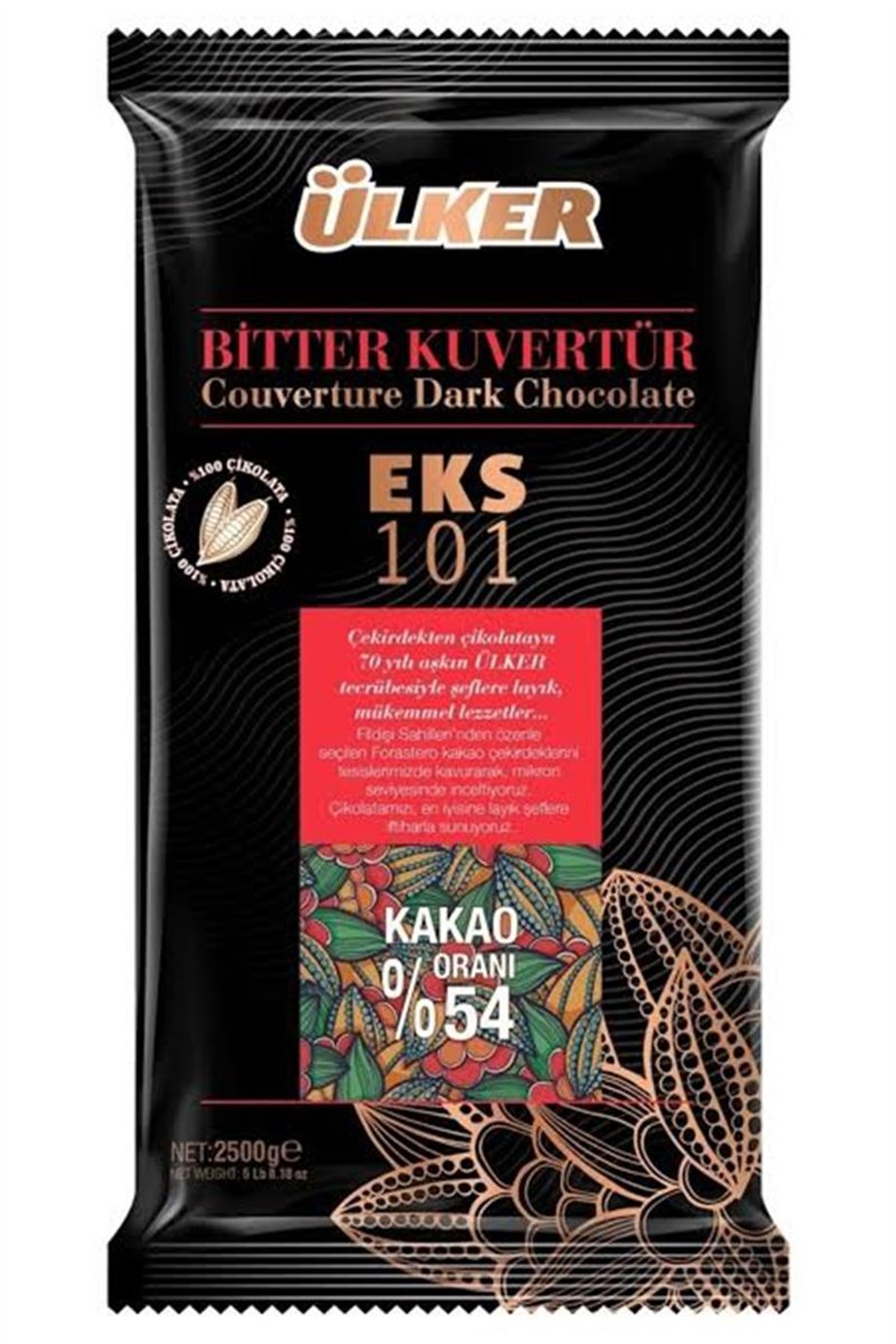 Ülker Kuvertür Bitter %54 EKS 101     (2.5 Kg)