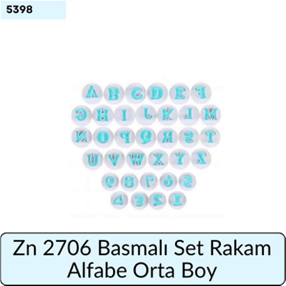 Zn 2706 Basmalı Set Rakam Alfabe Orta Boy
