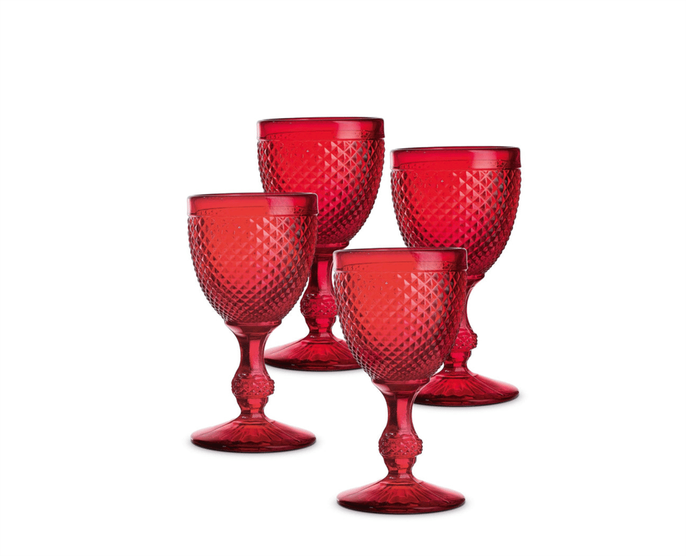 KIRMIZI CAM KADEH SETİ 280 ML BICOS COLLECTION